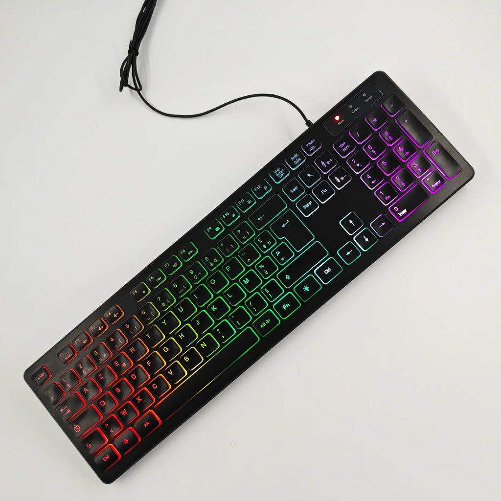 Gaming Teclado Light Backlit RGB Mute Wired