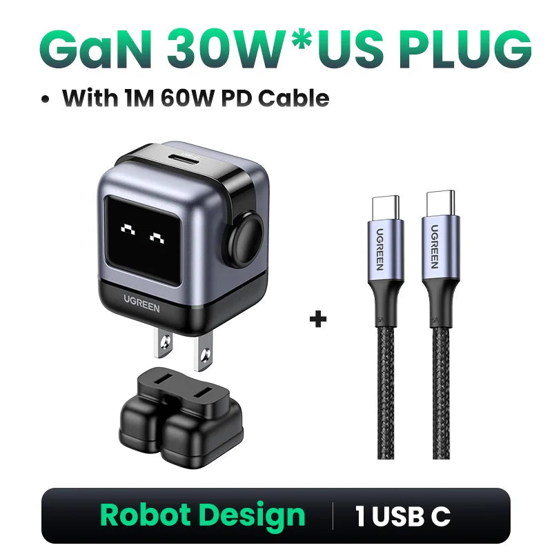 Cargador GaN 65W/30W UGREEN Robot