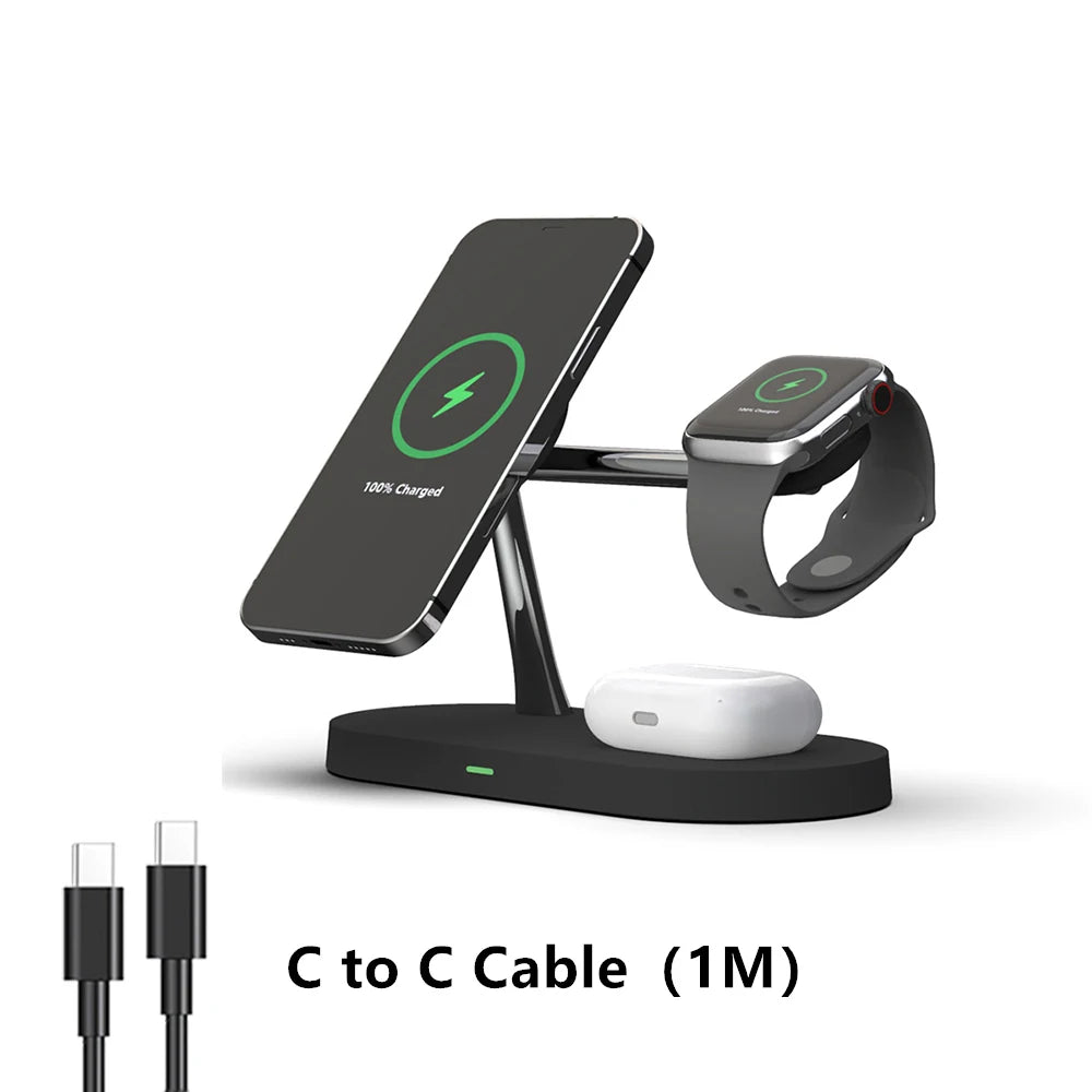 3 en 1 Cargador Inalámbrico Magnético para iPhone, Apple Watch y AirPods