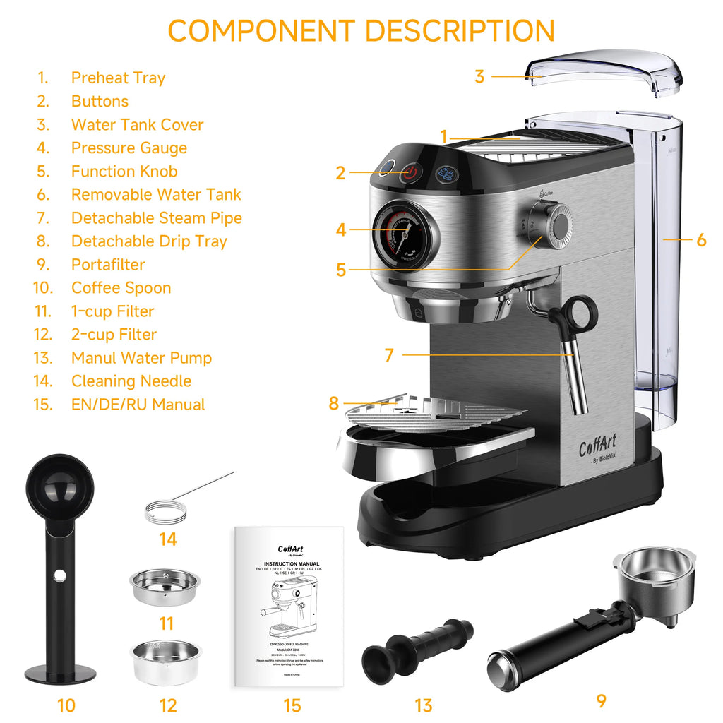 Cafetera Semiautomática BioloMix 20 Bar
