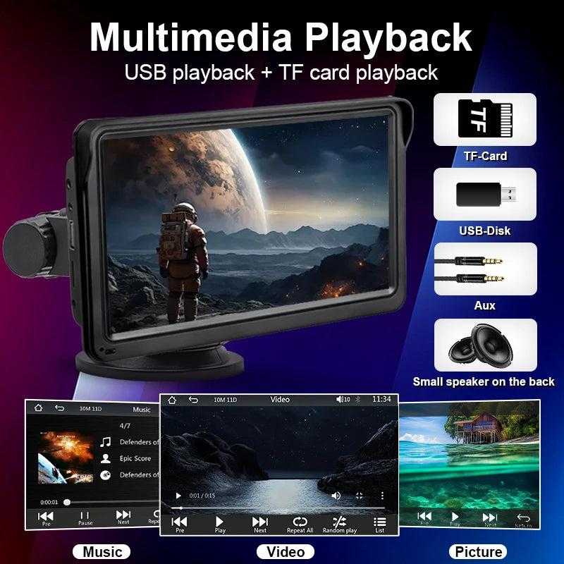 Écran Carplay et Android Auto Hippcron 7"
