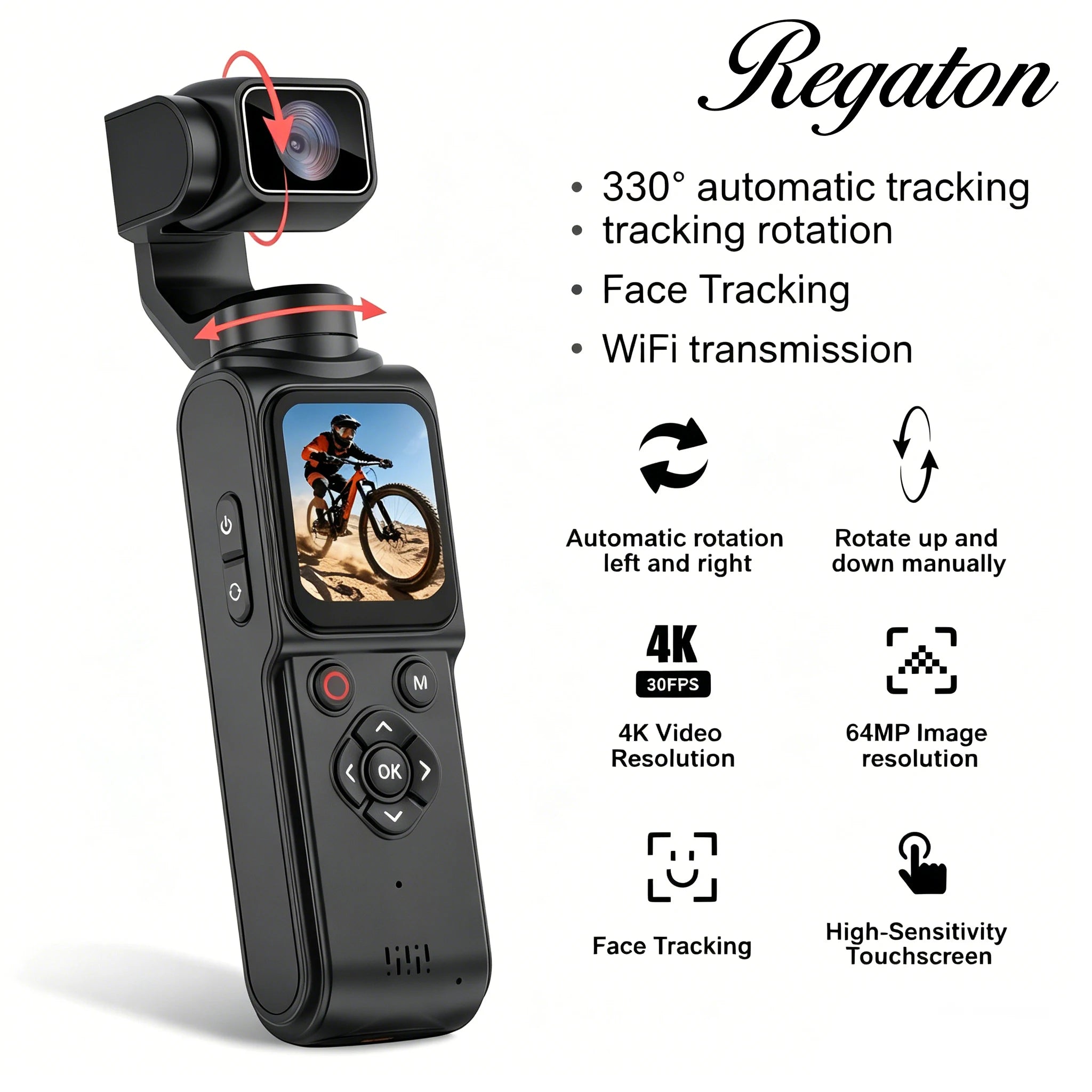 Regaton 4K Action Camera 330°