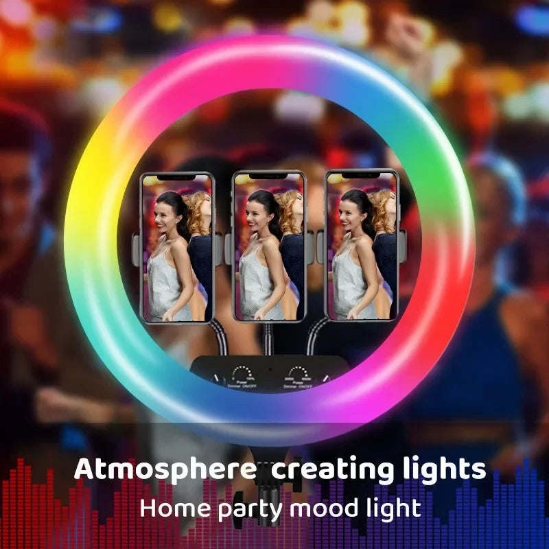 Aro de Luz RGB con Trípode y Mando