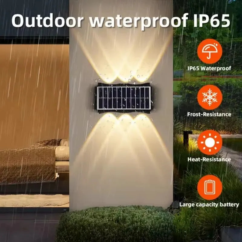 Lámpara Solar de Pared para Exteriores con Luz LED