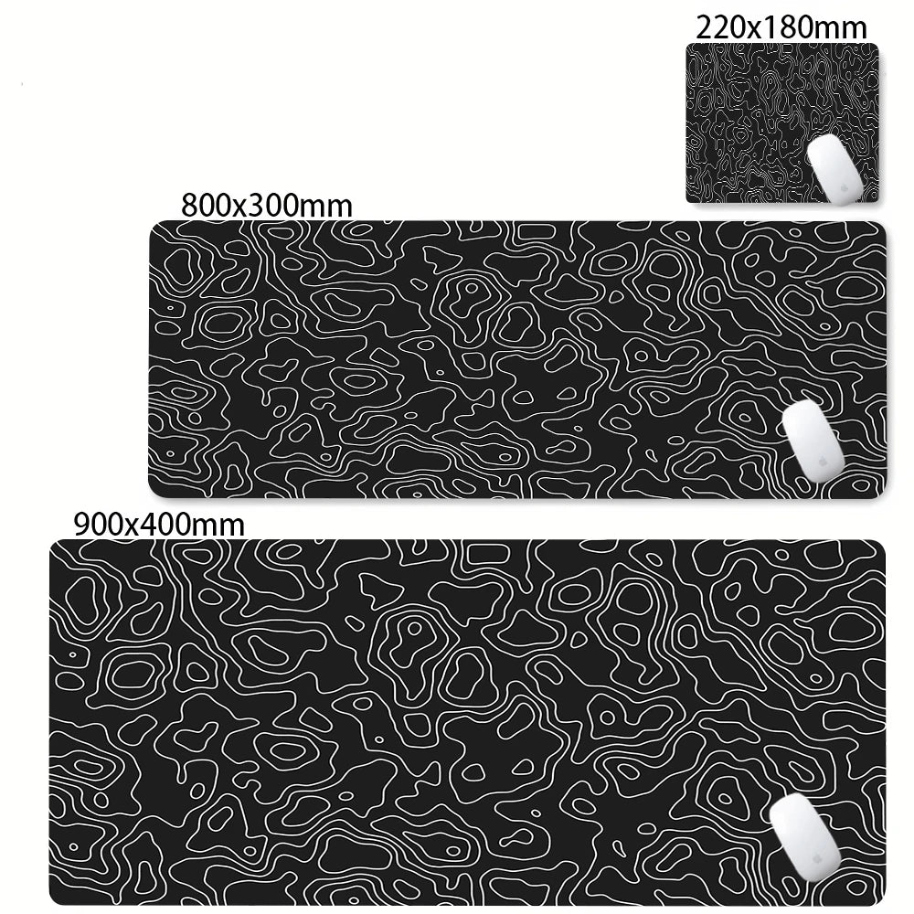 XXL Desk Mat Black And White Strata Liquid Mousepad