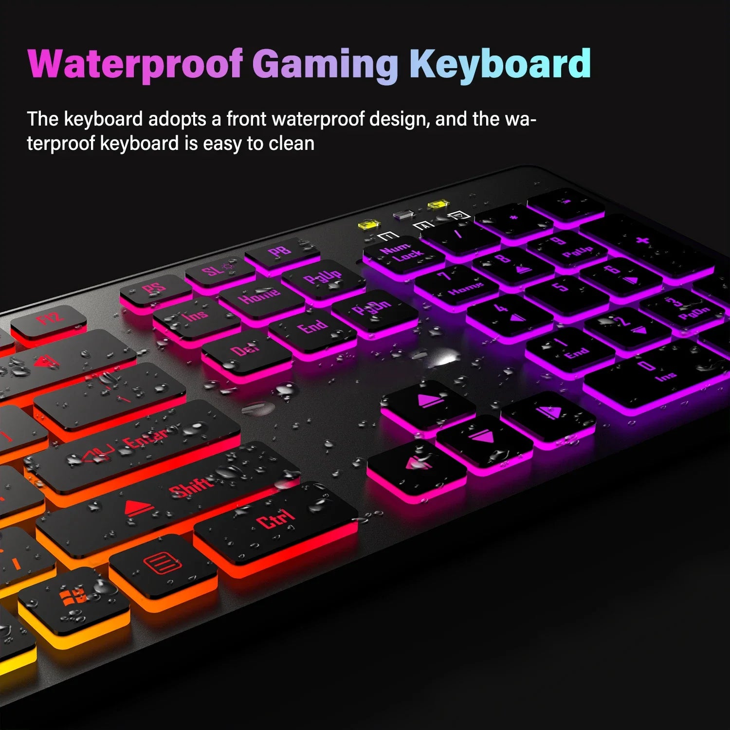 Gaming Teclado Light Backlit RGB Mute Wired