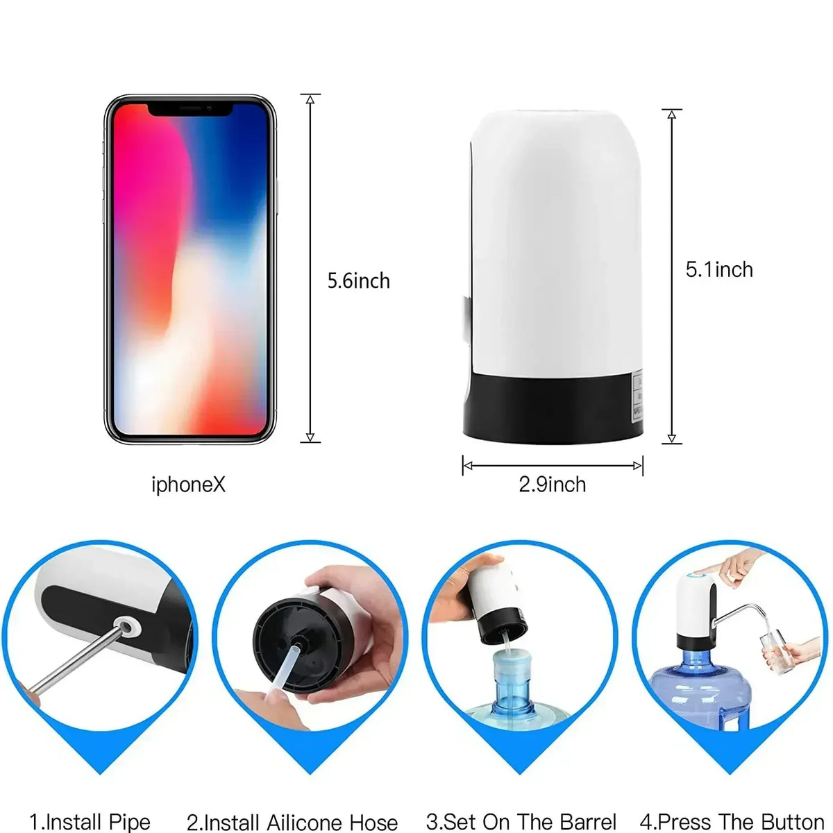 Dispensador Eléctrico de Agua USB para Garrafón