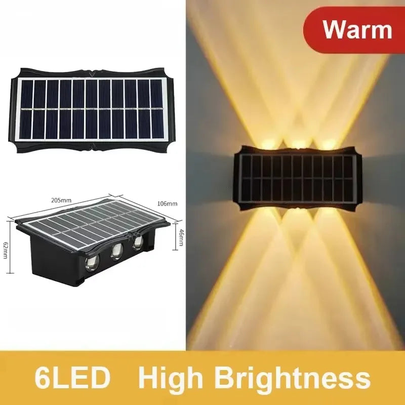 Lámpara Solar de Pared para Exteriores con Luz LED