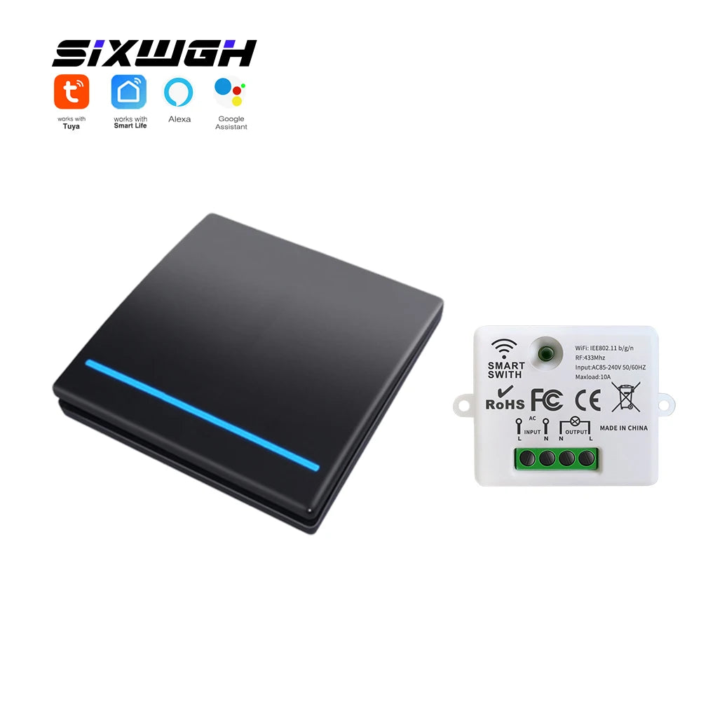 Tuya WiFi Wireless Switch 1/2/3 Gang RF433MHz Voice Control