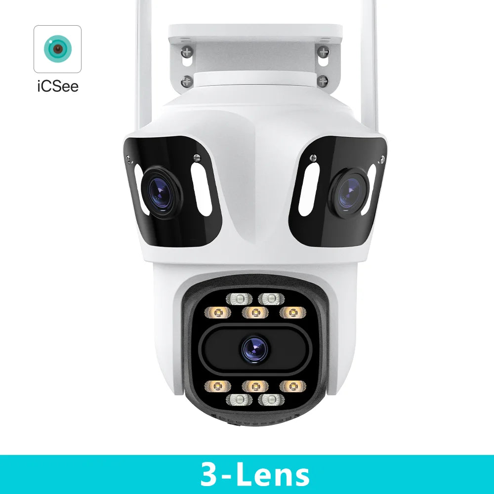 Three Lens PTZ IP Camera Outdoor HD Three Screen