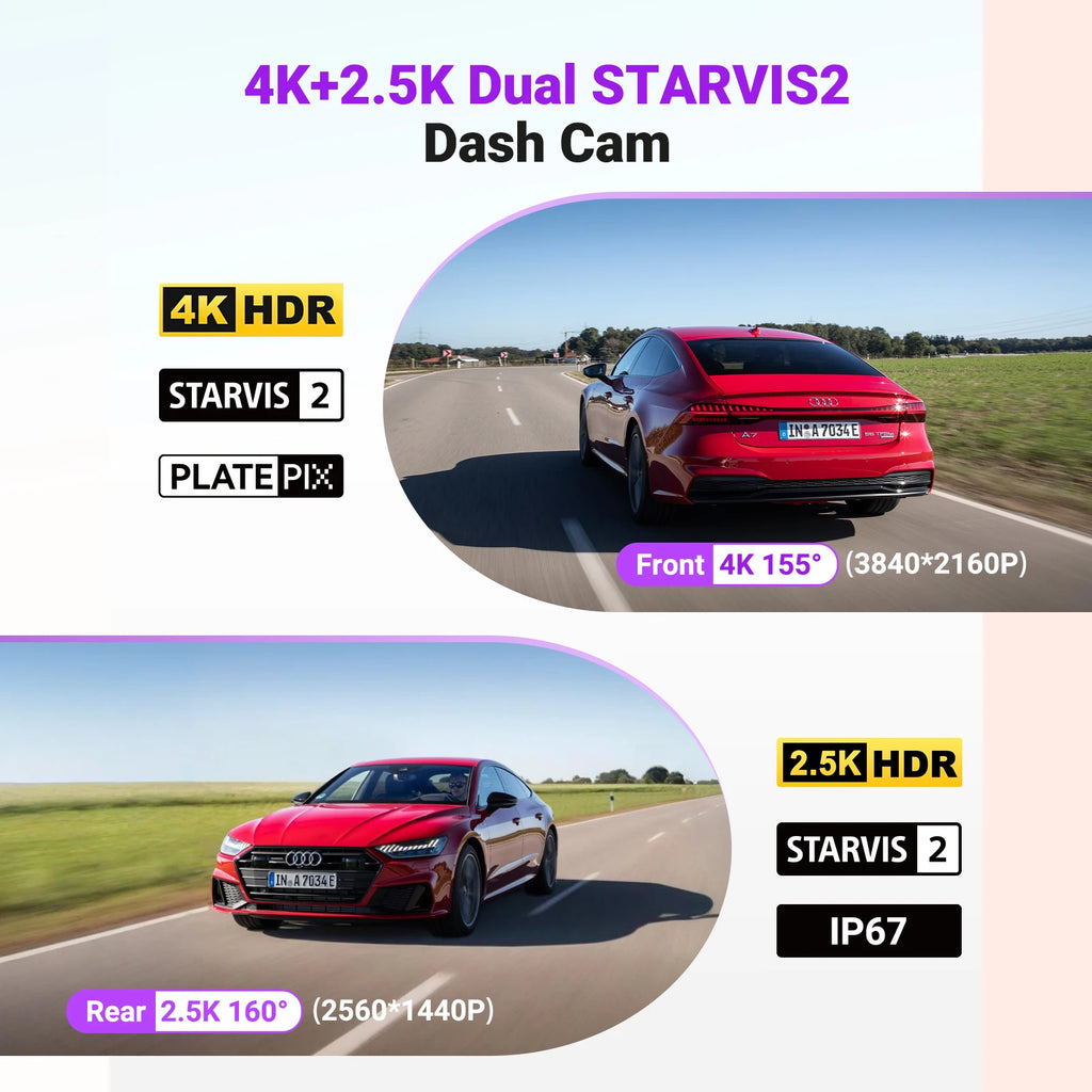 Vantrue S1 Pro Max 4K+2.5K DashCam 5G