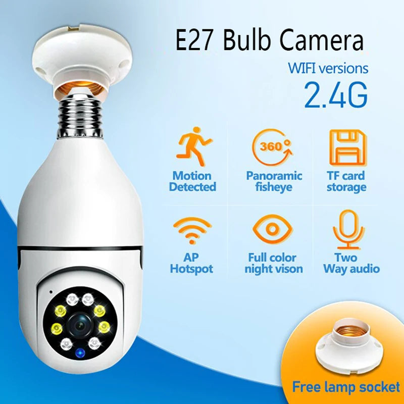 1080P HD E27 Bulb Surveillance Camera