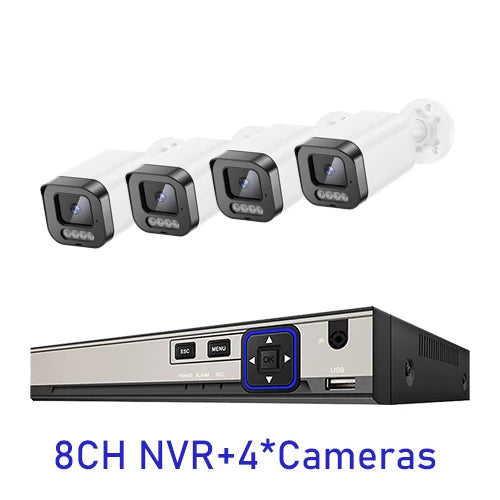 Gadinan Kit Cámara de Seguridad 5MP POE con Audio Bidireccional y NVR 4K