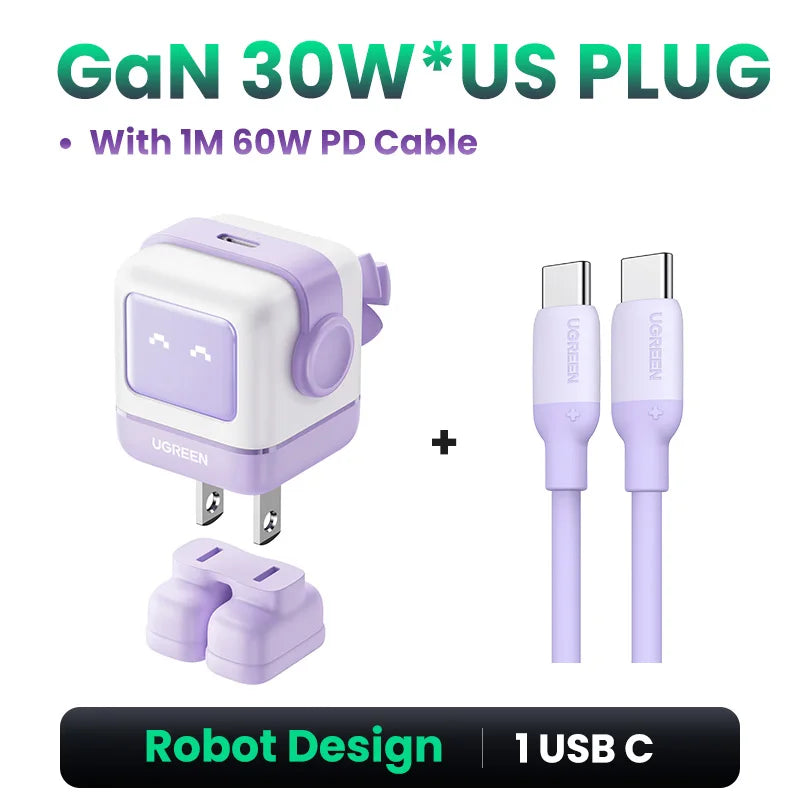 Cargador GaN 65W/30W UGREEN Robot