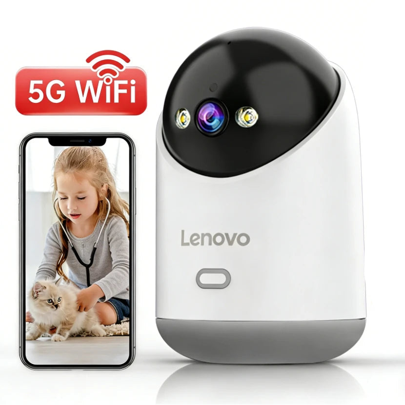 Lenovo 5MP 5G WiFi Camera Indoor Home Security IP Smart Baby Monitor Camera Color Night Auto Tracking Video Surveillance Camera