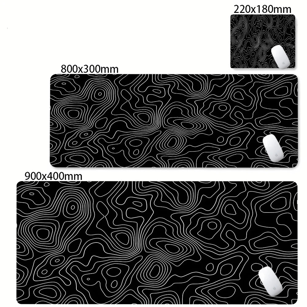 XXL Desk Mat Black And White Strata Liquid Mousepad