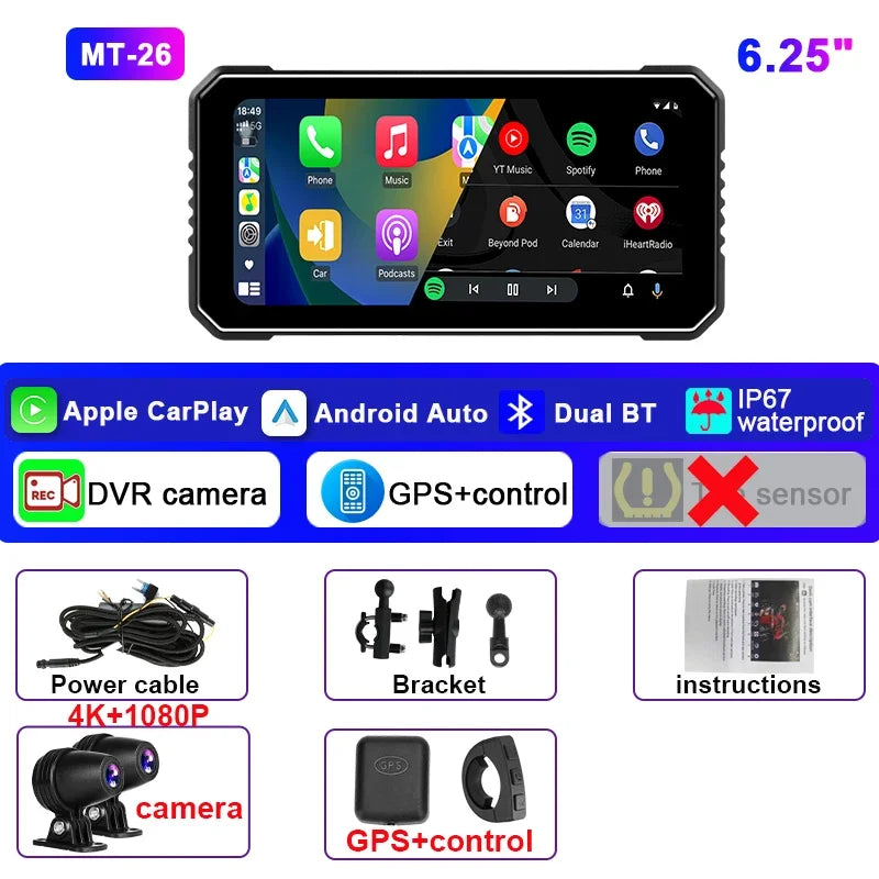 Pantalla Carplay & Android Auto para Motocicleta