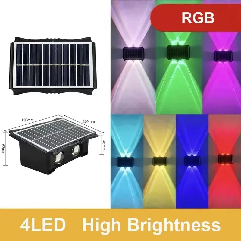 Lámpara Solar de Pared para Exteriores con Luz LED