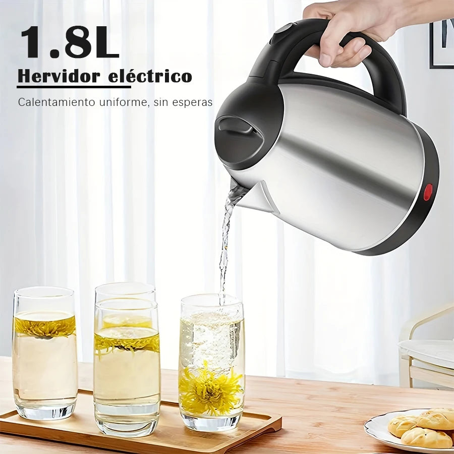 Hervidor Eléctrico de Agua 1,8L de Acero Inoxidable