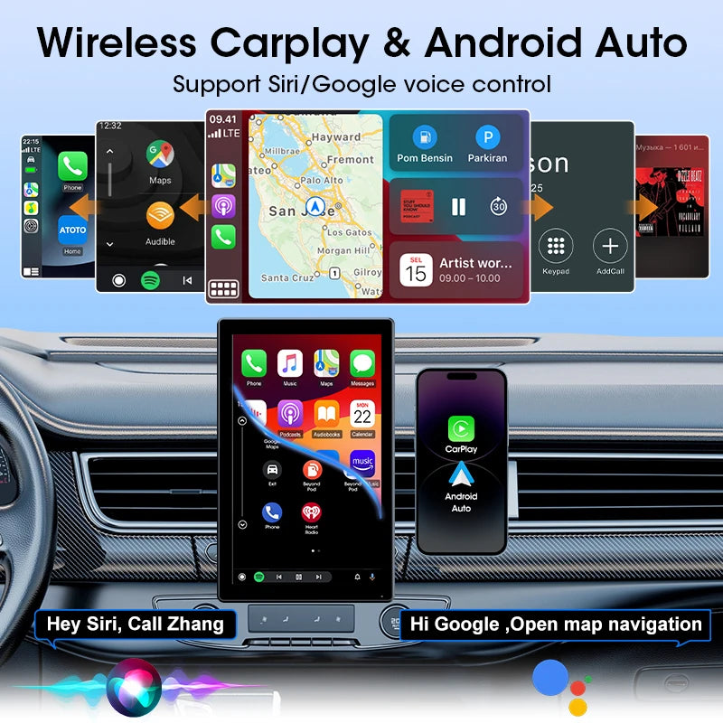 Pantalla Carplay & Android Auto Jansite 9” Vertical