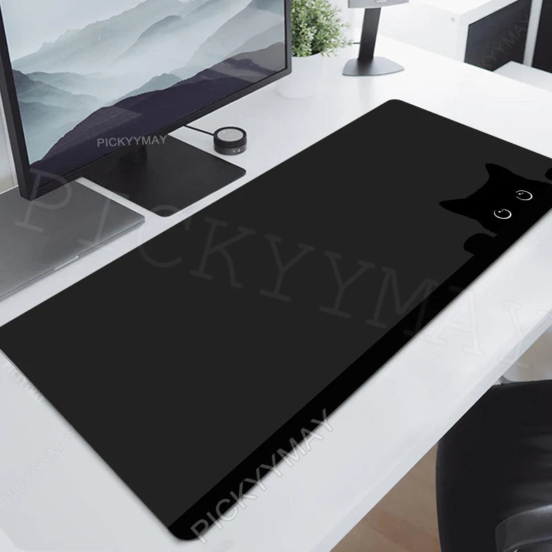 Gaming Mousepads Mousepad Black Cat Large Mouse Mat Office Desk Pads Non-Slip Rubber Gamer Mouse Pad Big Keyboard Mats
