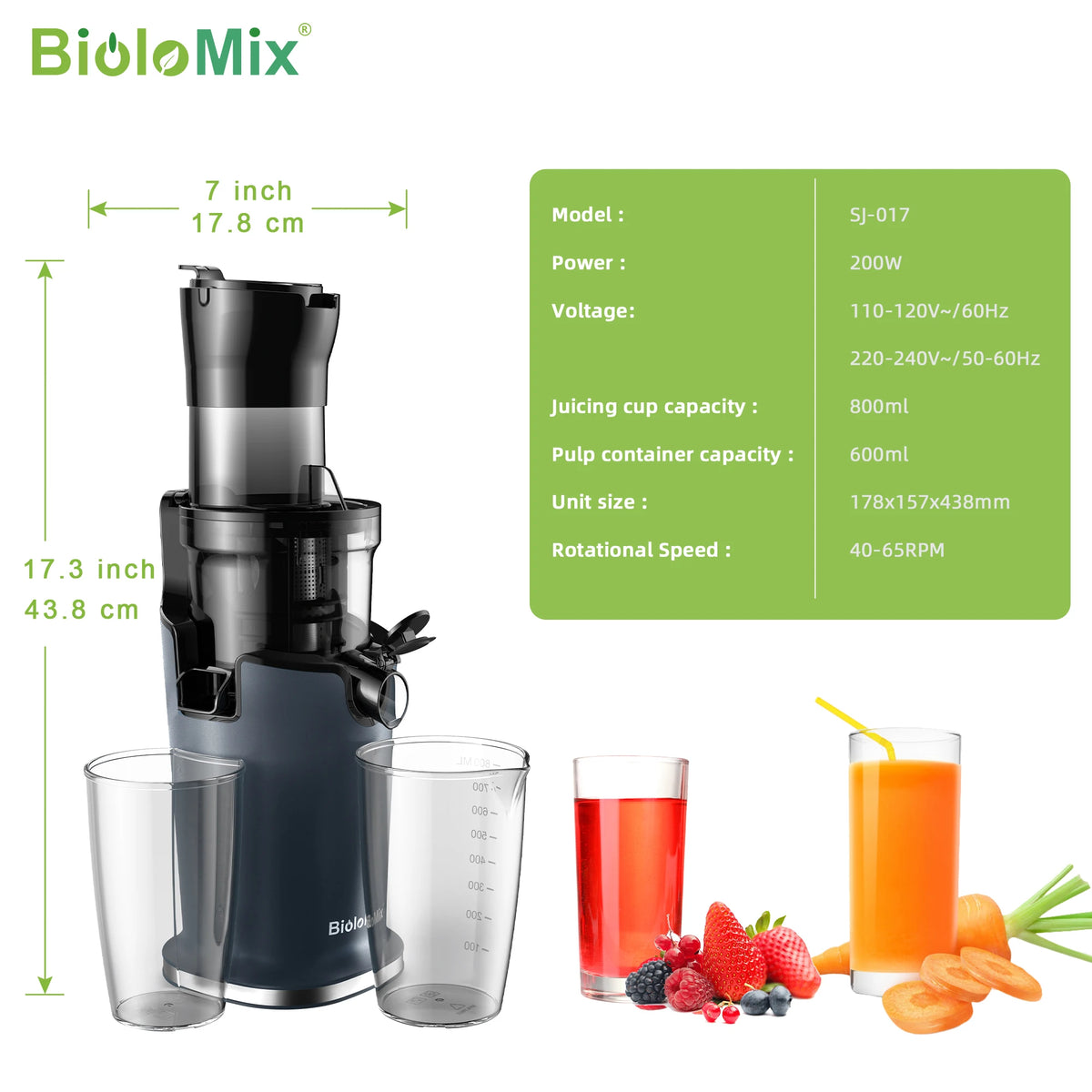 BioloMix Exprimidor Cold Press