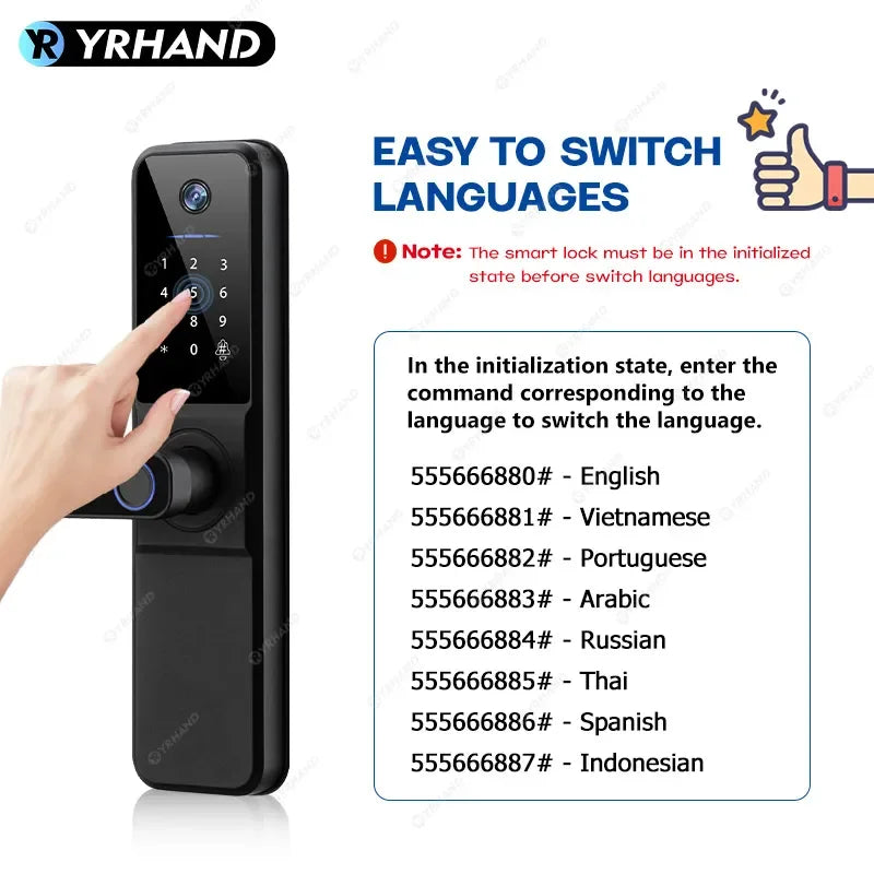YRHAND H01 Fechadura Eletronica Tuya Wifi Digital Electronic