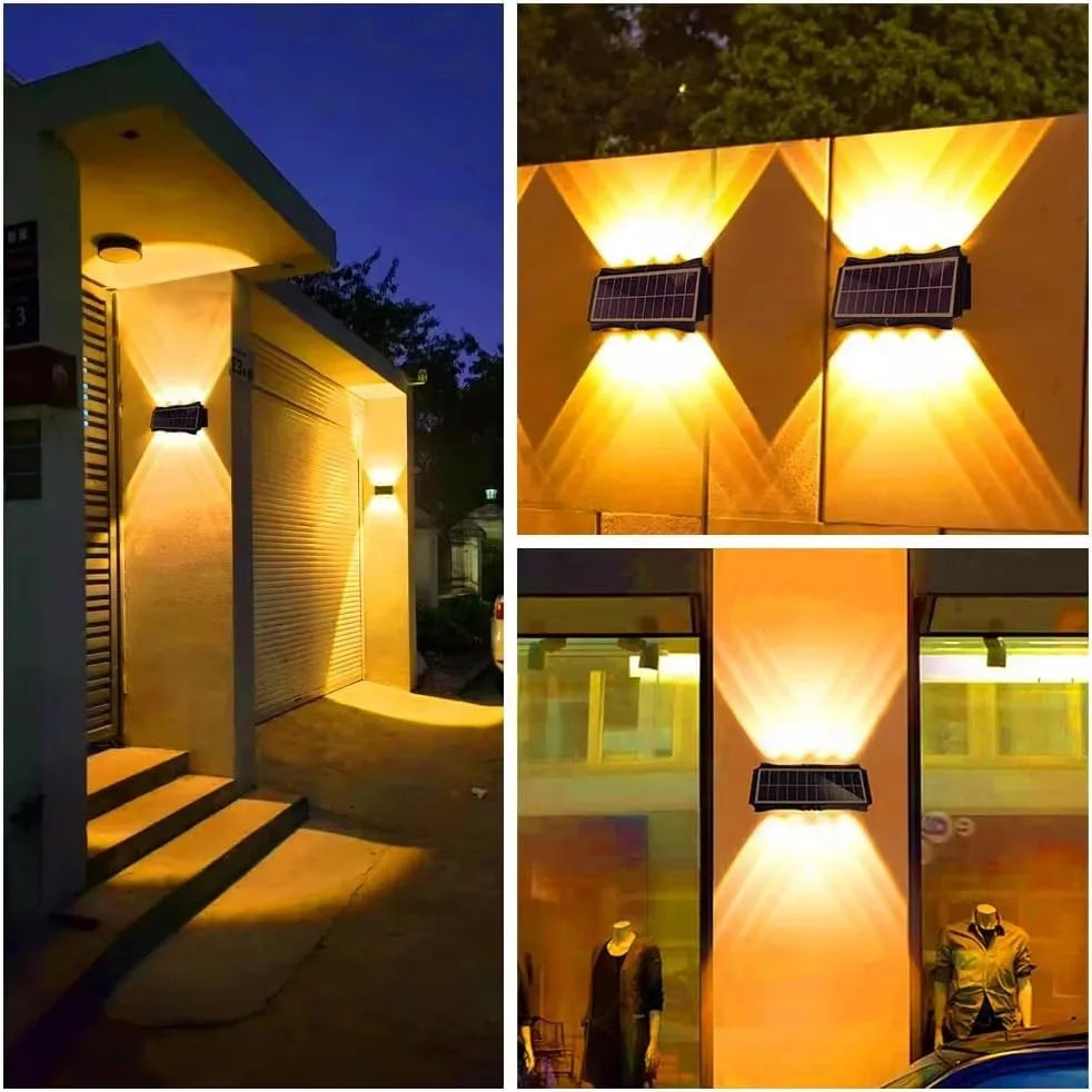 Lámpara Solar de Pared para Exteriores con Luz LED