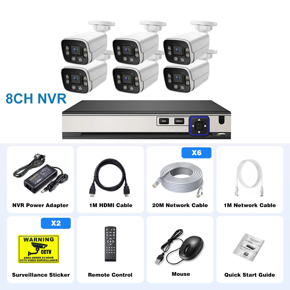 Gadinan Sistema de Cámaras de Seguridad 8MP PoE con Audio Bidireccional