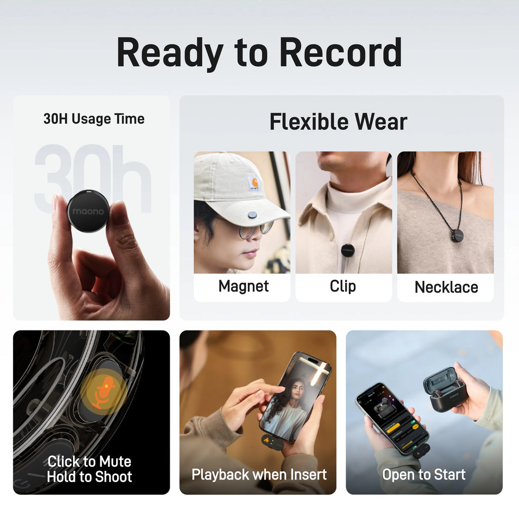 Micrófono MAONO Wave T5 Wireless Lavalier Lapel