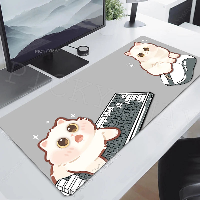 Gaming Mousepads Mousepad Black Cat Large Mouse Mat Office Desk Pads Non-Slip Rubber Gamer Mouse Pad Big Keyboard Mats