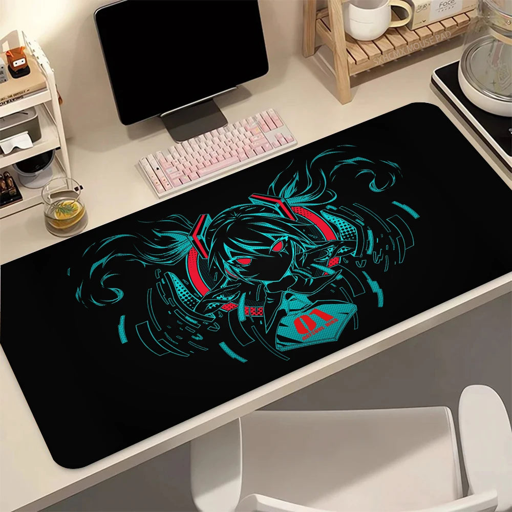 Keyboard Desk Mat Mousepad Laptop Virtual Diva H-Hatsune Miku Anime Large Mouse Pad Office Accessories Cute Girl Soft MousePads