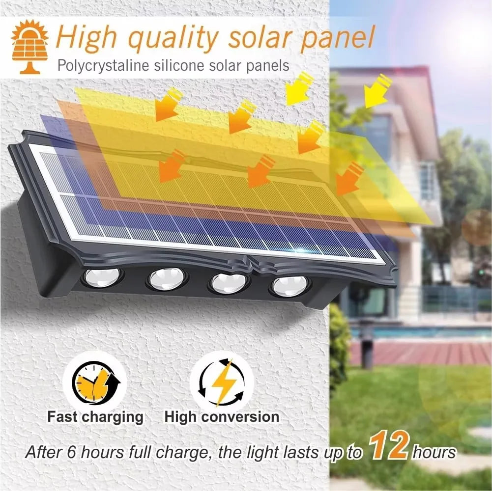 Lámpara Solar de Pared para Exteriores con Luz LED