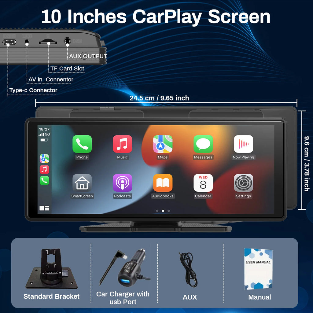 Écran Carplay & Android Auto 
Rétroviseur voiture 10.26"