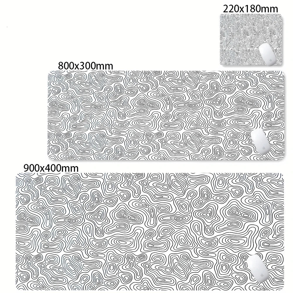 XXL Desk Mat Black And White Strata Liquid Mousepad