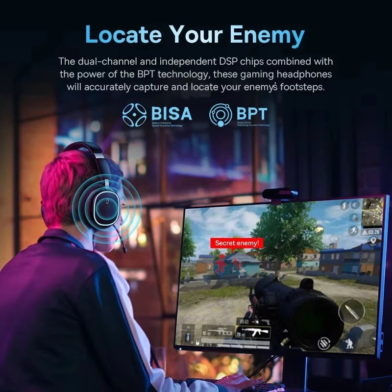Baseus GH02 Wireless Audífonos gamer con Mic