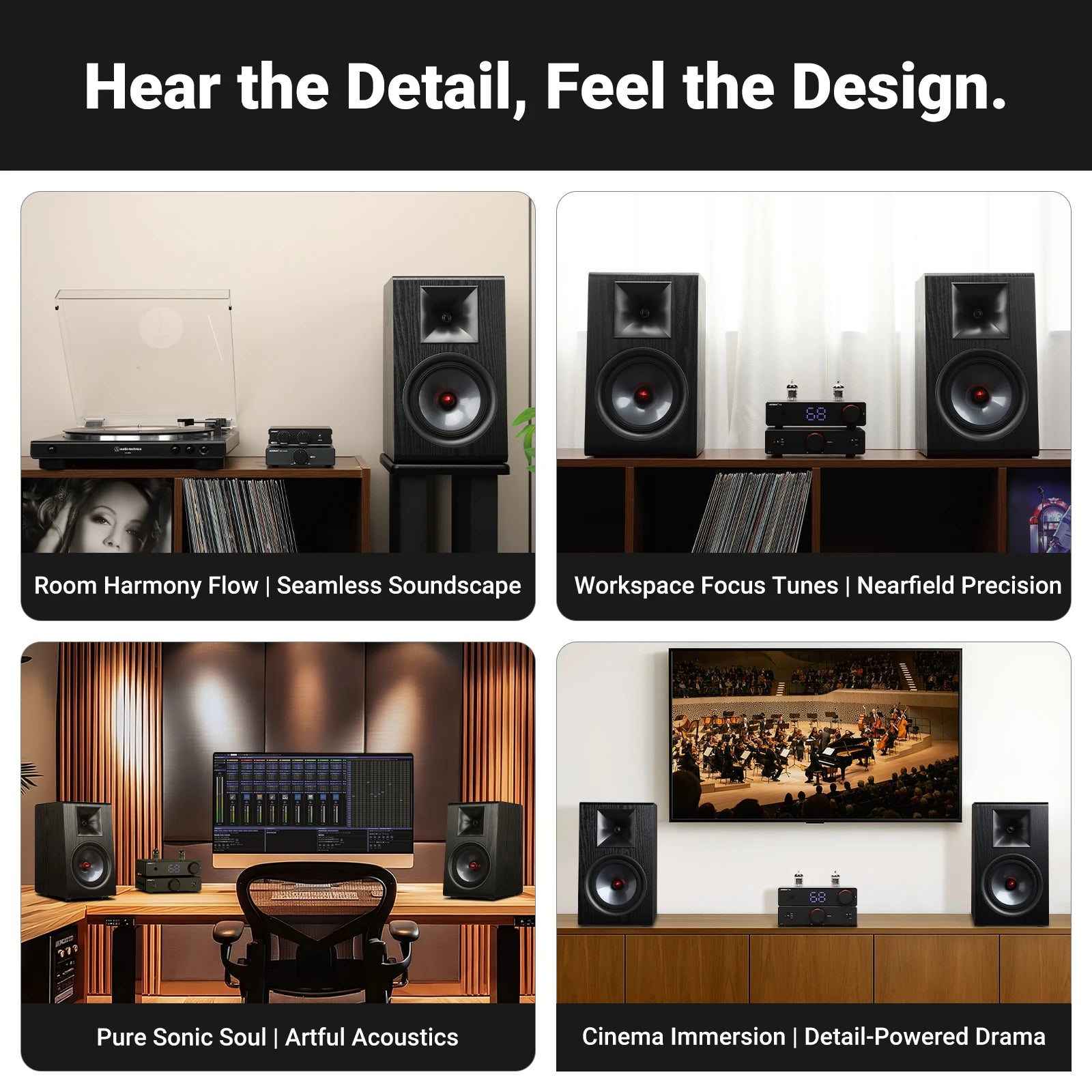 AIYIMA Upgraded P600 6.5 Inch Passive Speaker Wood Carbon Fiber Woofer Silk Bookshelf Speaker for Hifi A80 Amplifier Home