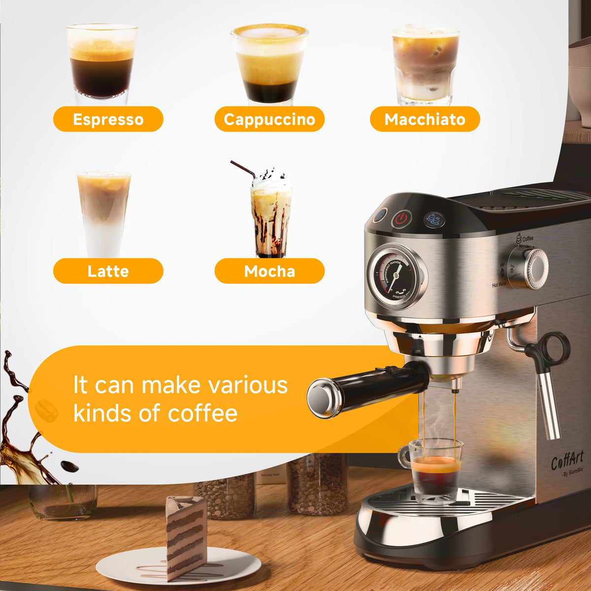 Cafetera Semiautomática BioloMix 20 Bar