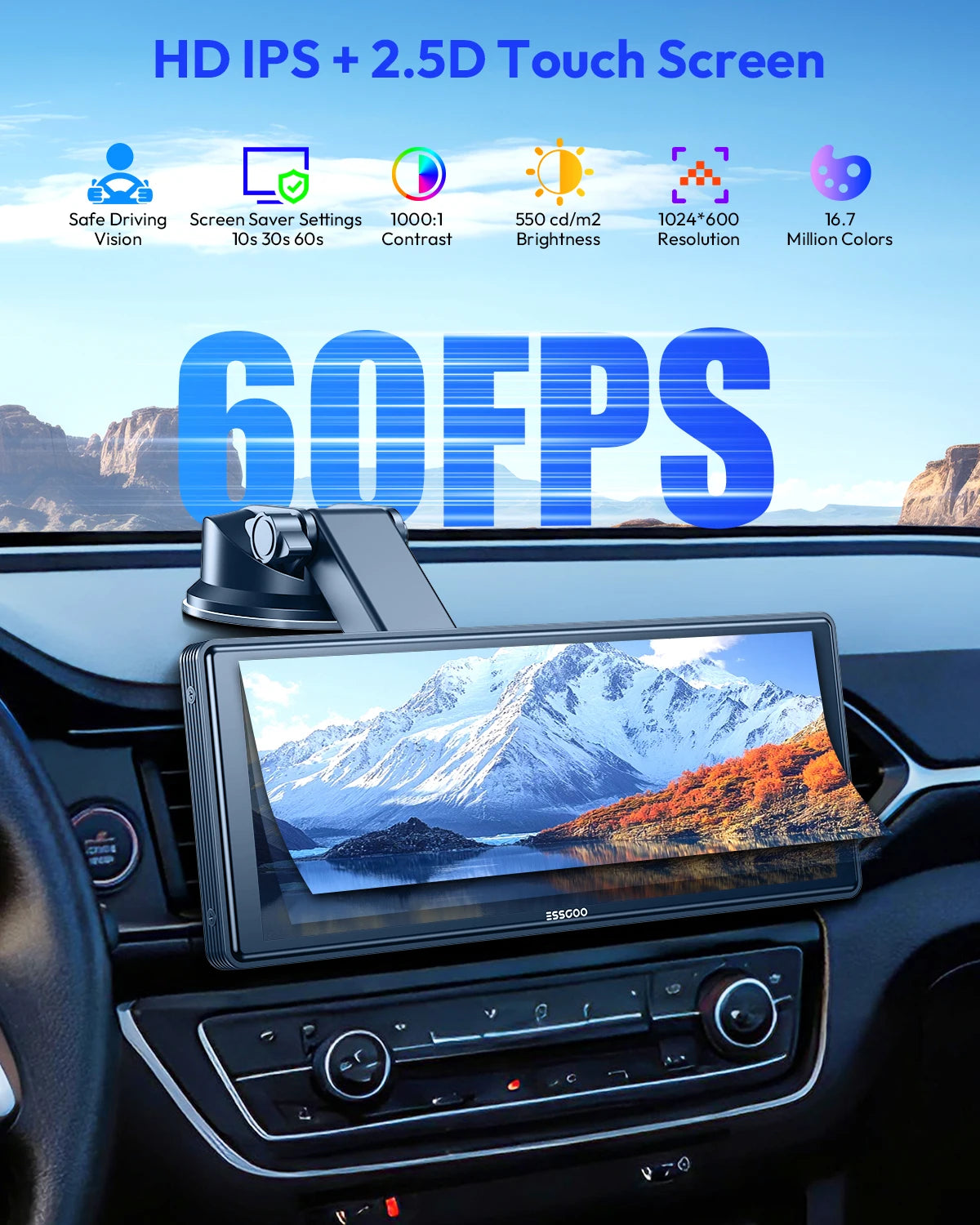 Pantalla Carplay & Android Auto 
ESSGOO 10.26"