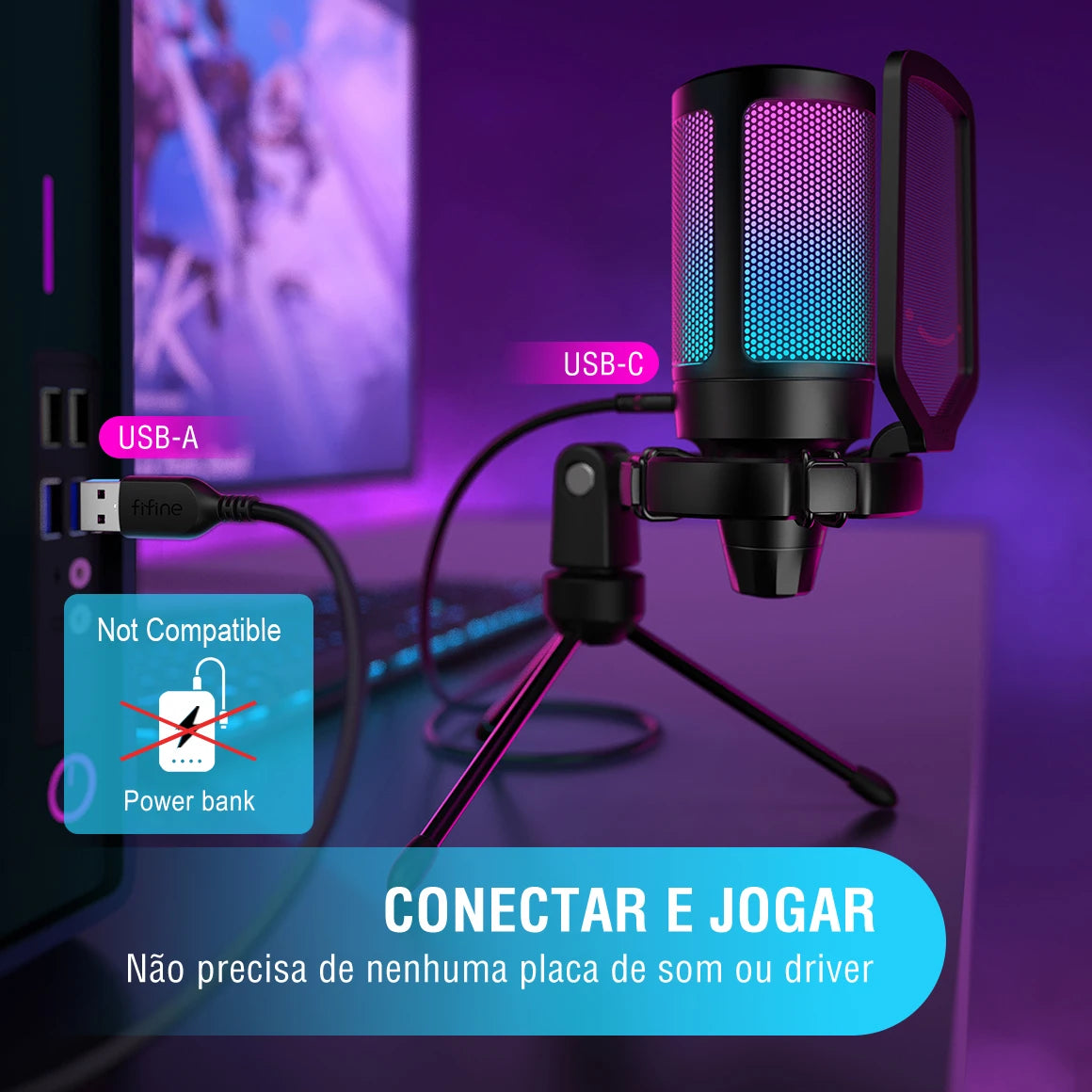 Micrófono FIFINE USB Condenser Gaming