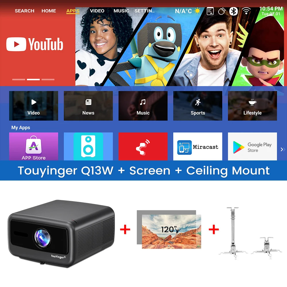 Proyector Touyinger Q13W 3800ANSI Full HD