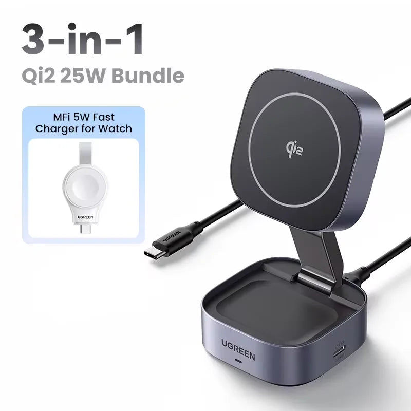 UGREEN Qi2 15W Soporte Cargador Inalámbrico Magnético