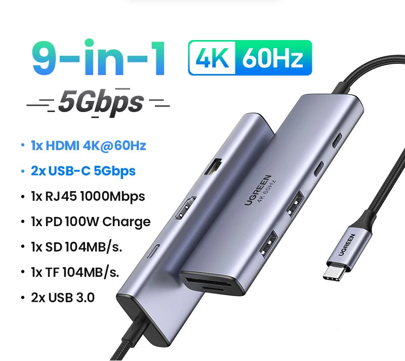 Multi hub UGREEN USB C HUB 4K60Hz 7-in-1