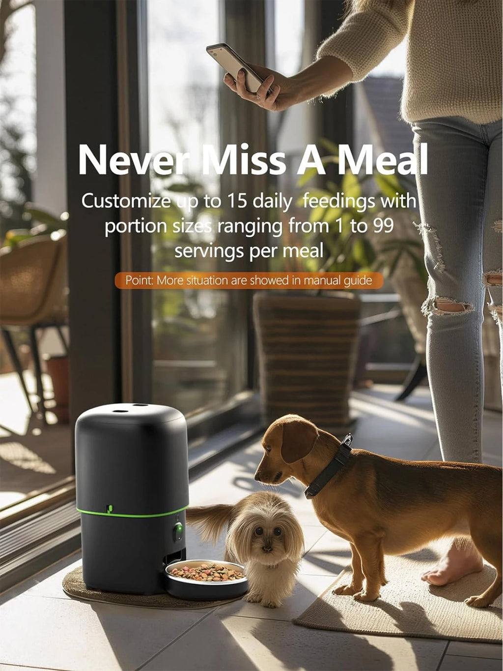 Automatic Cat Feeder Camera Pet Smart Cat Food Kibble Dispenser