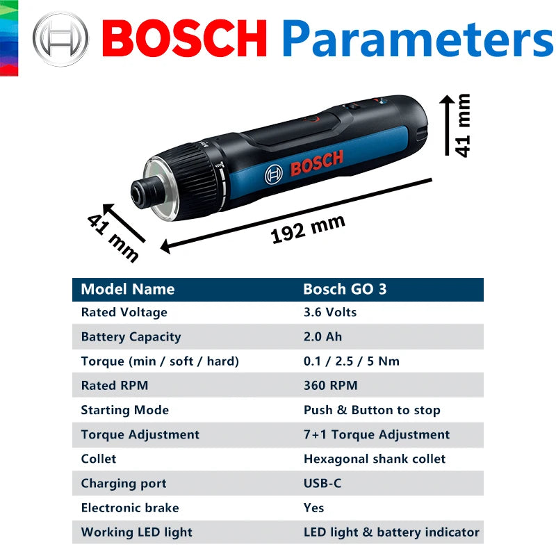 BOSCH GO 3 Atornillador Eléctrico 3.6V