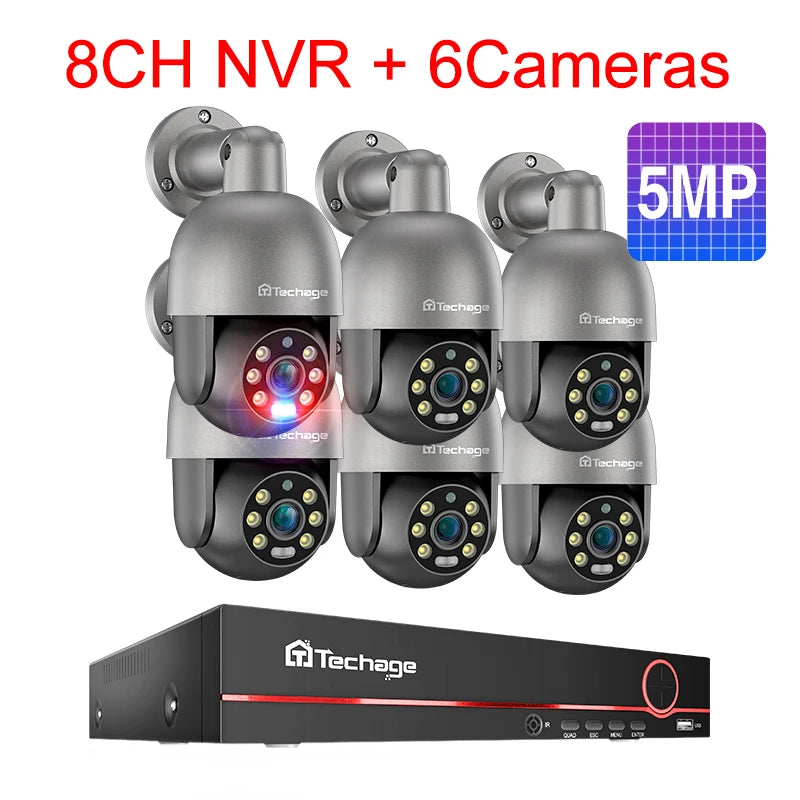 Techage Sistema de Cámaras de Seguridad 4K POE con PTZ