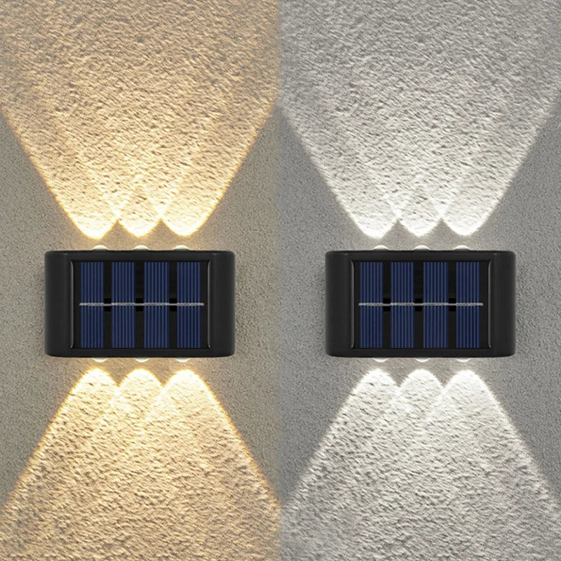 Lámpara de pared atmósfera al aire libre con panel solar 6LED