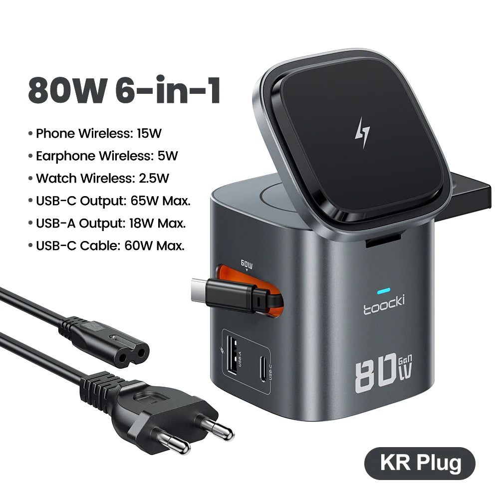 Estación de Carga GaN con MagSafe 15W y PD 65W