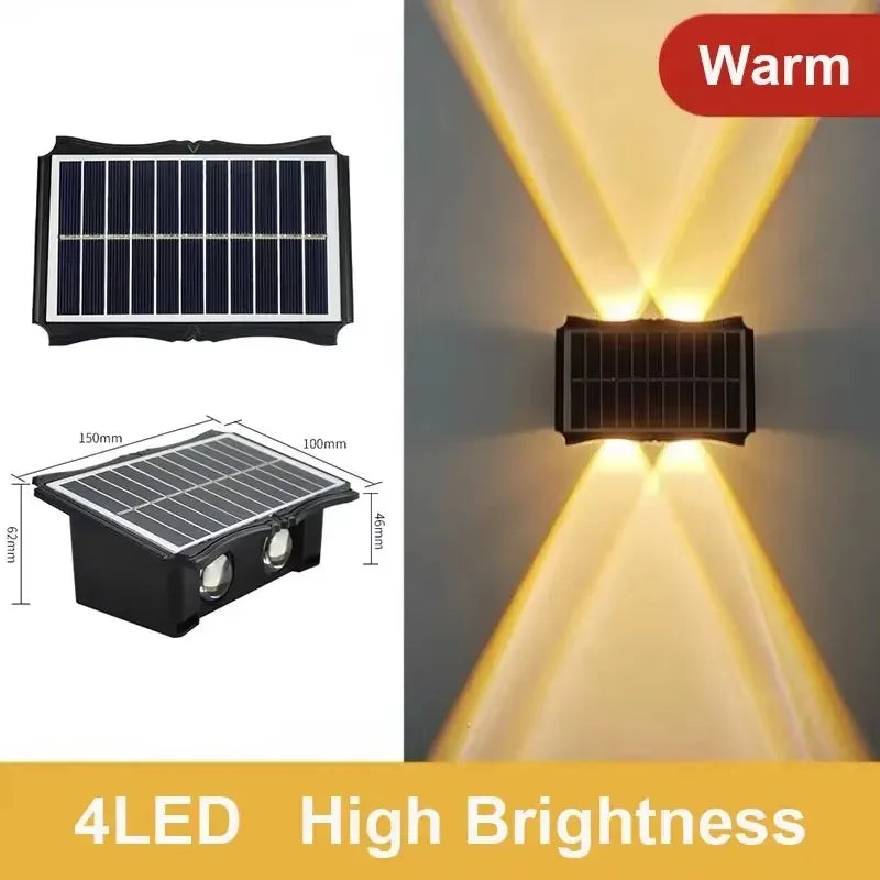 Lámpara Solar de Pared para Exteriores con Luz LED