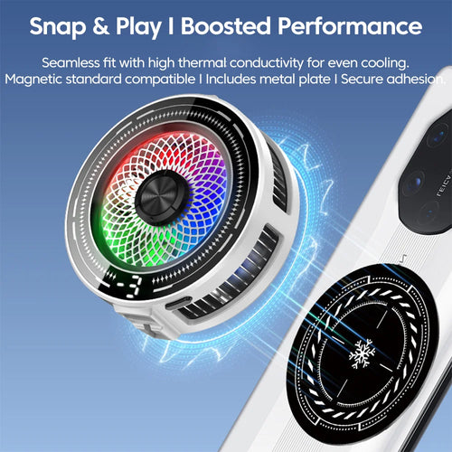 15W Magnetic Clip-on Semiconductor Phone Cooler With Digital Display Light Three-speed Adjustable AI Mobile Ice Cooling Radiator